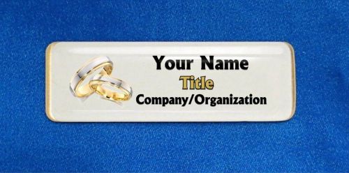 Wedding Rings Custom Personalized Name Tag Badge ID Bride Groom Planner Shower