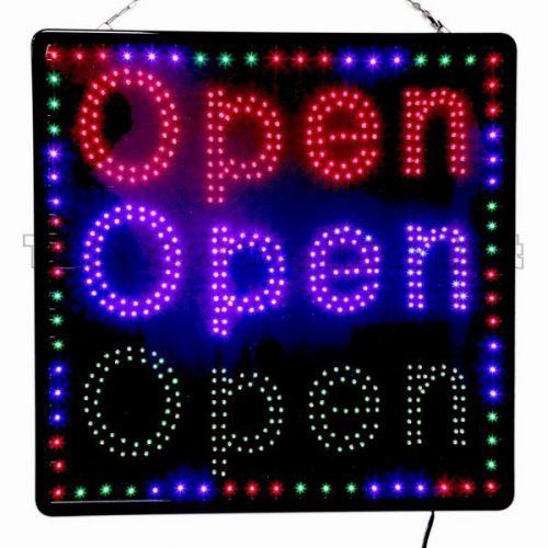 New Large LED Triple Open Sign Business Motion Sign 23.5&#034;X23.5&#034; U.S.A Seller #74