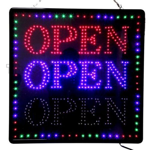 New Large LED Triple Open Business Motion Sign 23.5&#034;X23.5&#034; U.S.A  Seller #70