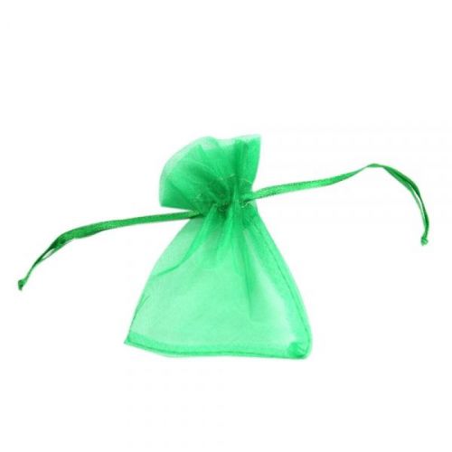 Transparent Polyester Yarn Gift Jewelry Bag Green, Beige