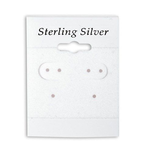 2000 Sterling Silver White Hanging Earring Cards Display 2&#034; x 1 1/2&#034;