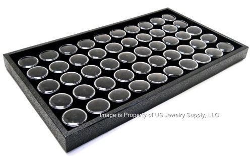 12 Black 50 Jar Trays Use for Gems Beads Coins Gold Nuggets Body Jewlery Display