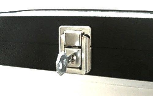 1 Key Lock Locking Black Glass Lid Top Utility Display Storage Sales Box Case