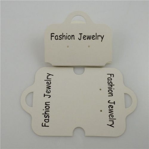 50X White Paper Bracelet Necklace Earring Packaging Display Hanging Card