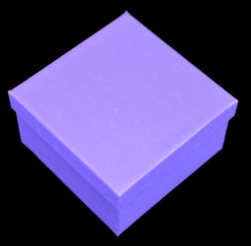 Box of 97 Purple Cotton filled Jewelry Boxes 3 1/2 x 3 1/2