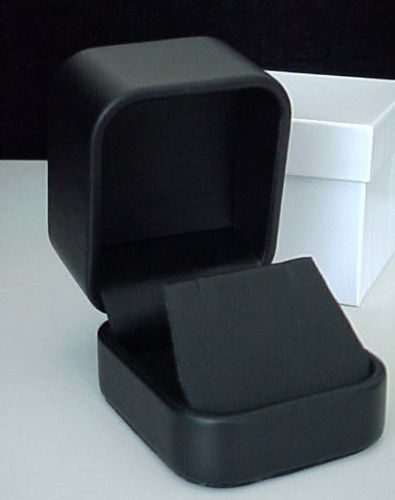 Super soft black leatherette taller earring flap presentation jewelry gift box for sale