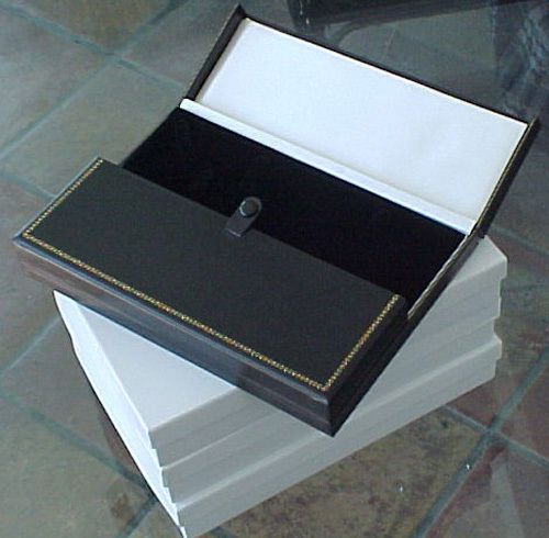 Three 8 1/4&#034; BLACK LEATHERETTE Combination MULTI-USE Jewelry Storage Gift Boxes