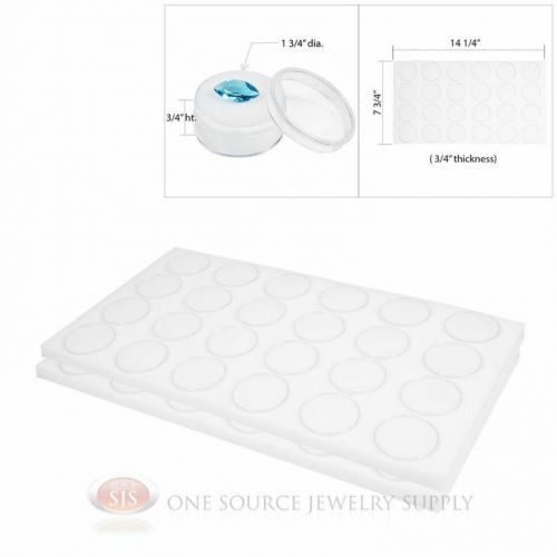 (2) 24 white gem jar foam inserts tray jewelry display organizer gemstones for sale