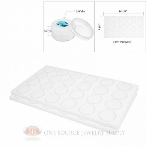 (2) 24 White Gem Jar Foam Inserts Tray Jewelry Display Organizer Gemstones