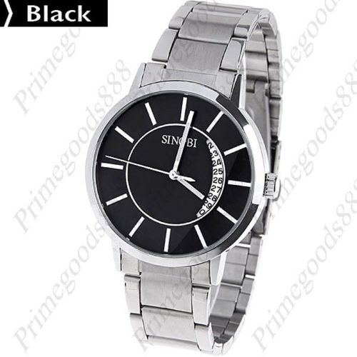 Men&#039;s Quartz Watch Wrist Date Indicator Free Shipping Black Face WristWatch