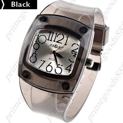 Rubber Band Quartz Analog Wrist Wristwatch Free Shipping Women&#039;s Black