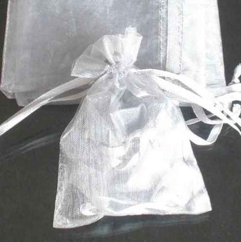 400x Solid Silvery Gray Organza Bag Pouch for Xmas New Year Gift 7x9cm(2.7x3.5&#034;)