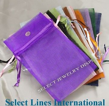 12pc Organza Mixed Colors Jewelry Pouch Pouches 4&#034; x 5&#034;
