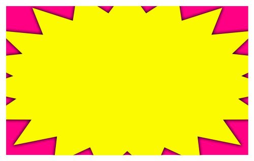 Retail Blank Store Signs, Starburst, 5.5&#034; x 3.5&#034;, Price Signs/Tags 50 Pack