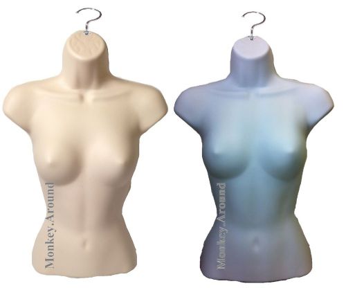 Set of 2 female mannequin torso body dress half form display hanging women new for sale
