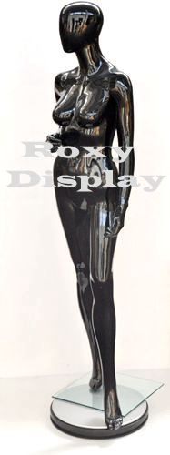 Female fiberglass glossy black mannequin egg head #mz-lisa7egbk1 for sale
