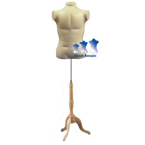 Inflatable Male Torso, Extra Large, Ivory and MS7N Stand
