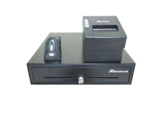 Cash Drawer RJ12,Thermal Receipt Printer USB and  Barcode Scanner Bluetooth.