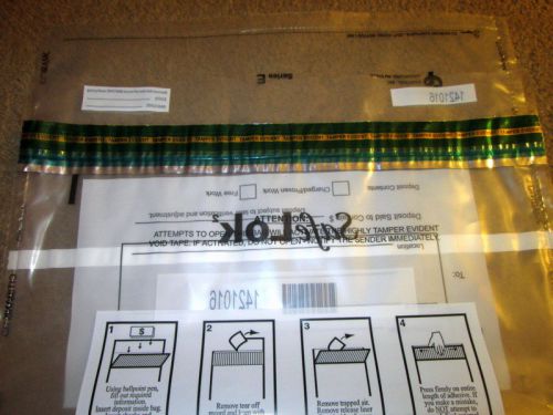 Safe lok (2) currency deposit &amp; transfer bank bags large size 23&#034;x15&#034; qty. 20 for sale