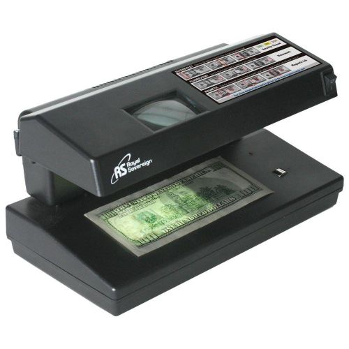 Royal Sovereign Portable 4-Way Counterfeit Detector, UV, Fluorescent, Magnetic,