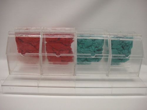 Set of 5 used acrylic candy topping bins - great for ice cream or yogurt shops for sale