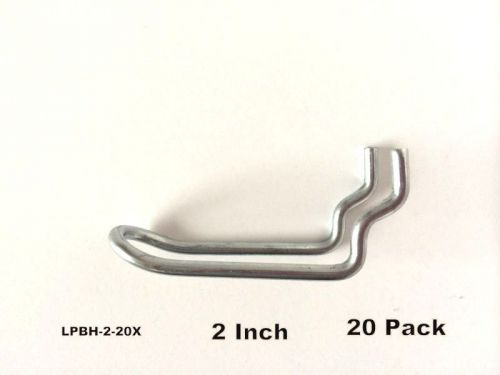 (20 PACK) 2 Inch Looped Pegboard Hooks w/ Elevated Tip. Fits 1/8 &amp; 1/4 Pegboard