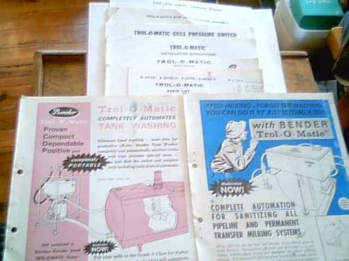 Bender Trol o Matic Milk Tank Washer Manual Ad vintage old dairy farm Hayward WI