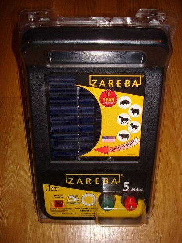 ZAREBA 5 MILE SOLAR POWERED ELECTRIC FENCE CONTROLLER- NEW - MODEL ESP5M-Z