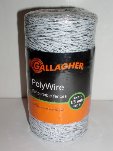 GALLAGHER 2 mm 1/16&#034; POLY WIRE SHEEP 1/8 mile WHITE PORTABLE ELECTRIC FRENCES