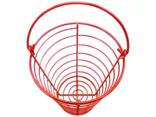 8&#034; RED POWDER COAT WIRE EGG BASKET FOR CHICKENS POULTRY GOOSE GEESE DUCK TURKEY