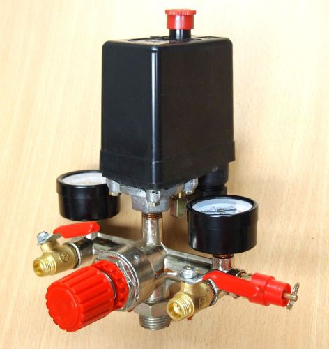 Pressure Switch+ Manifold Regulator Gauges Valves  for Air Compressor