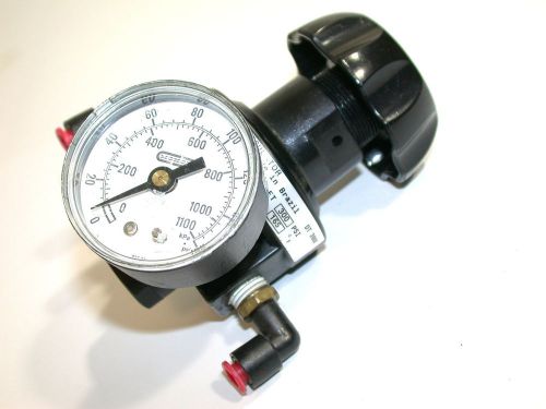 SCHRADER BELLOWS 1/4&#034; COMPACT AIR REGULATOR 0-125PSI W/GAGE 035602000B