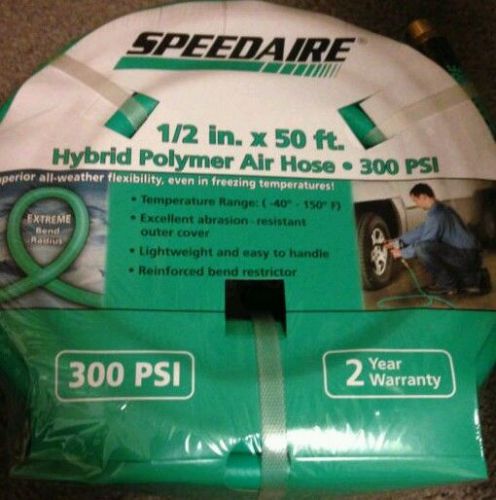 Speedaire 1/2inx50ft polymer air compressor hose POLYMER HYBRID 300PSI flexzilla