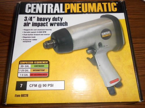 3/4 In. Heavy Duty Air Impact Wrench central pneumatic  #68228   &#034;new&#034;