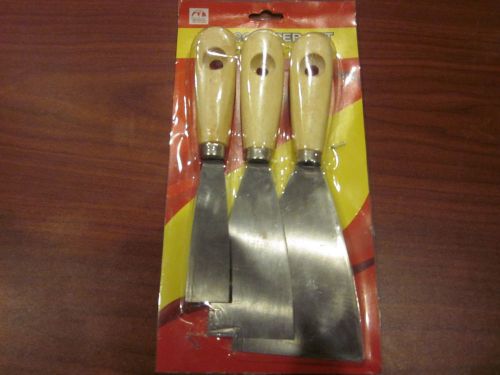 Putty Knife Scraper Set - 3 Piece 1&#034;, 2&#034;, 3&#034;