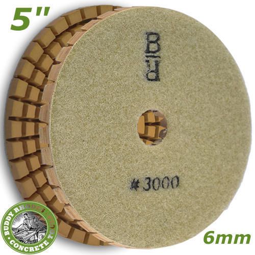 Buddy rhodes 5&#034; 3000g 6mm thick wet concrete countertop diamond polishing pad for sale