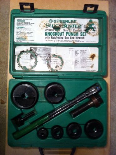 Greenlee knockout punch set 7238sb with wrench driver for sale