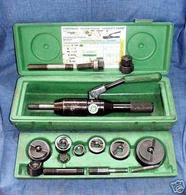 Greenlee quick draw hydraulic punch driver with punches for sale