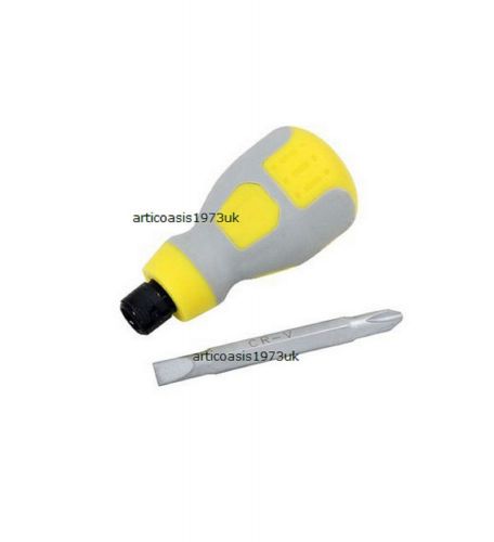 2 in 1 Stubby Screwdriver with Flat 6mm / Phillips No2