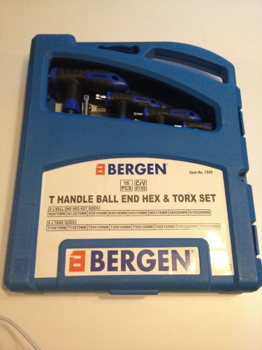Bergen 16pc t handle ball end hex &amp; torx key set for sale