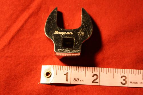 SNAP-ON FC028A, Wrench, Crowfoot, Open End, 7/8&#034;, 3/8&#034; drive