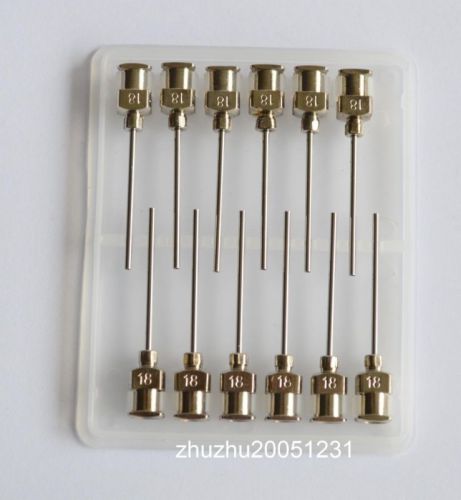 1&#034; 18gauge blunt stainless steel dispensing syringe needle tips 36pcs for sale