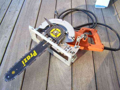 Milwaukee Worm Gear saw with PRAZI Beam cutting chain saw 12&#034; Capacity