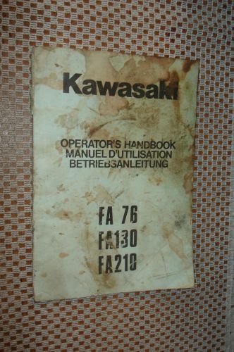 KAWASAKI FA 76 130 210 ENGINES OPERATOR&#039;S HANDBOOK OWNERS MANUAL ORIGINAL
