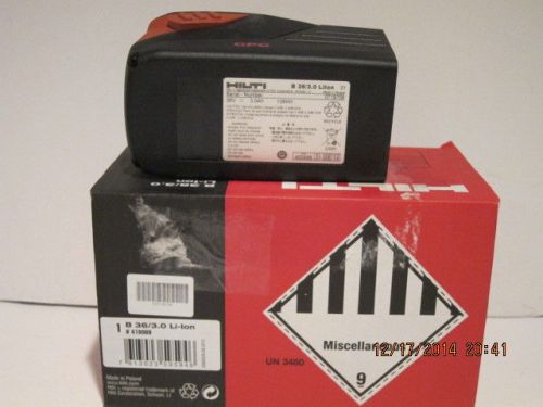 Hilti b36/36 volt 3.0ah li-ion, battery 2014-new in oem package-factory warranty for sale