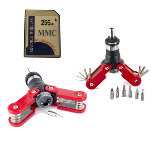 Bundle: 15-in-1 Ratchet Screwdriver with Hex Key Wrench + 256MB MMC Memory Card
