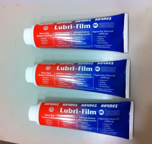 THREE 4 oz. Tubes Haynes Lubri-Film Food Grade Lube Bunn Ultra CDS Lubrifilm