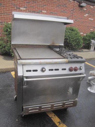 Wolf challenger series 2 open burner with 24&#034; fry-top &amp; standard oven base range for sale