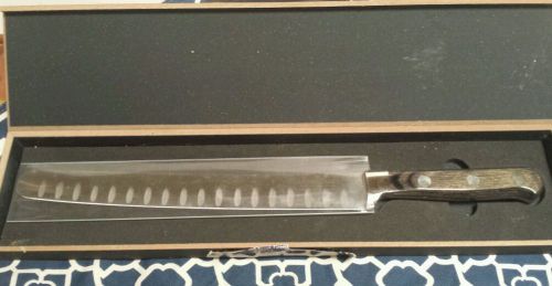 NIB LAMSONSHARP LAMSON GOODNOW 10&#034; Silver Forged Kullenschliff ROAST KNIFE EBONY