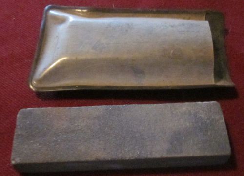 VINTAGE KNIFE BLADE SHARPENER WHETSTONE WHETROCK WITH POUCH